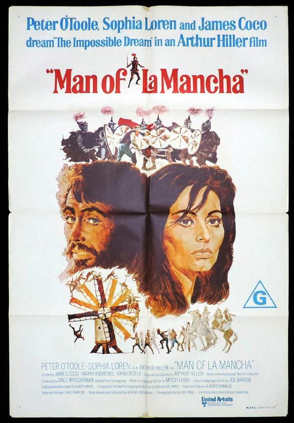 MAN OF LA MANCHA One Sheet Movie Poster Peter O’Toole Sophia Loren