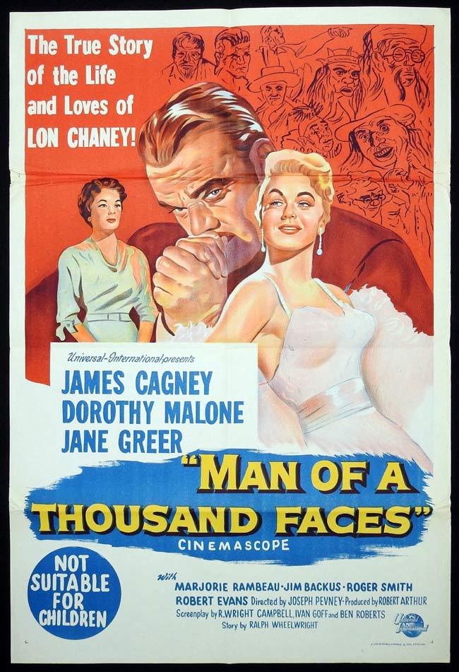 MAN OF A THOUSAND FACES Original One sheet Movie poster James Cagney Lon Chaney