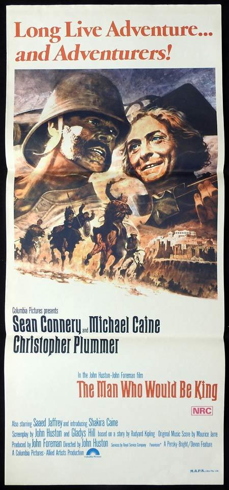 THE MAN WHO WOULD BE KING Original daybill Movie Poster Michael Caine Sean Connery