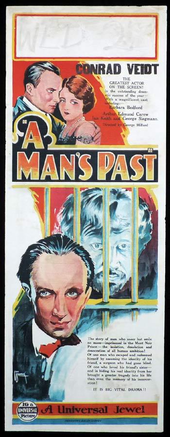 A MAN’S PAST Long Daybill Movie poster 1927 Fred Brodrick art