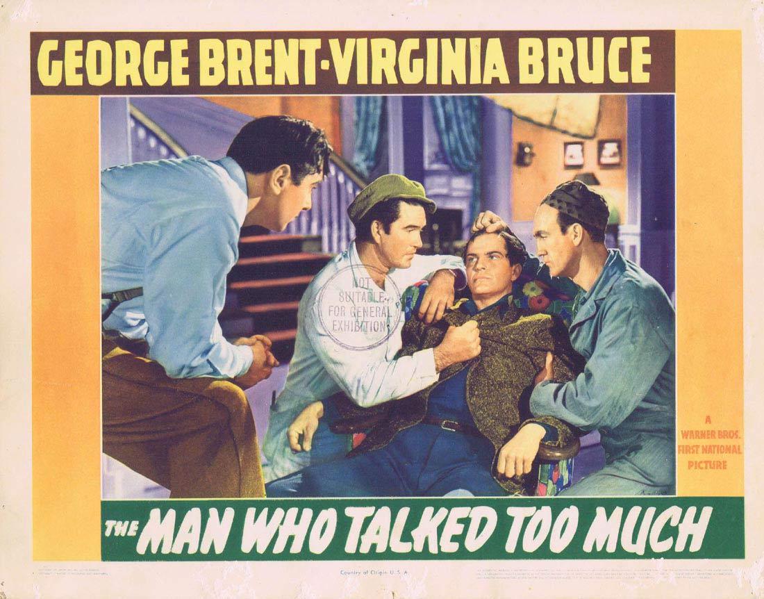 THE MAN WHO TALKED TOO MUCH Lobby Card 2 George Brent Virginia Bruce Brenda Marshall