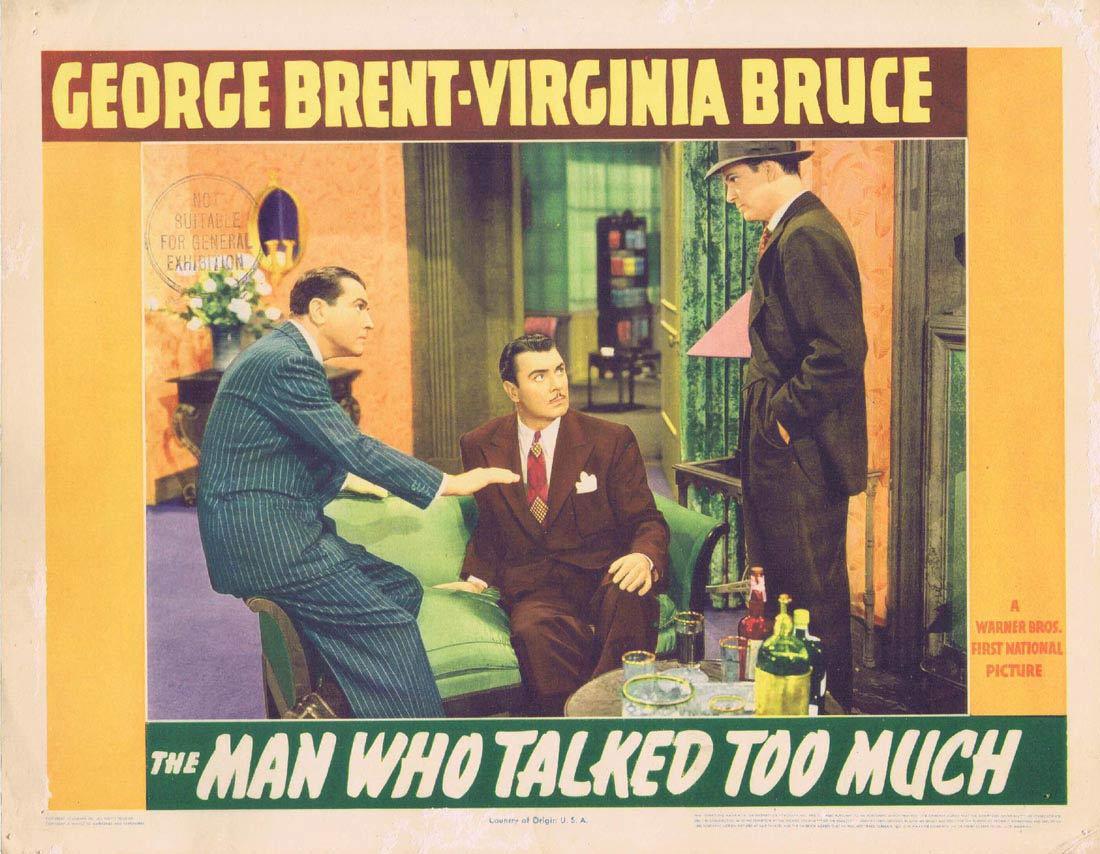 THE MAN WHO TALKED TOO MUCH Lobby Card 3 George Brent Virginia Bruce Brenda Marshall