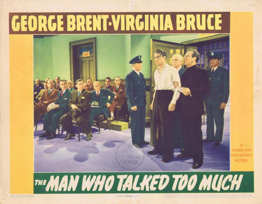 THE MAN WHO TALKED TOO MUCH Lobby Card 4 George Brent Virginia Bruce Brenda Marshall