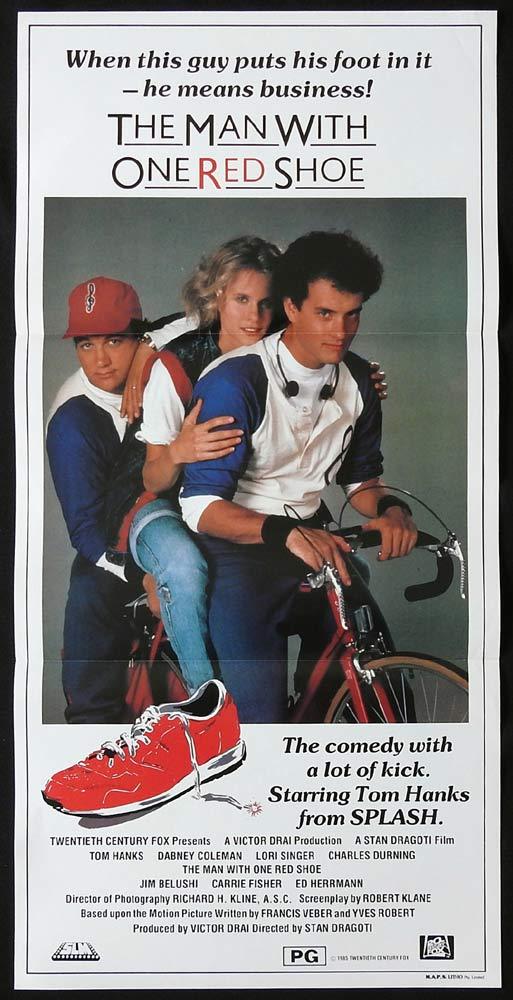 THE MAN WITH ONE RED SHOE Original Daybill Movie poster Tom Hanks Lori Singer