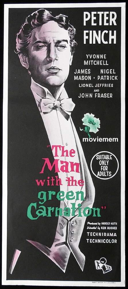 THE MAN WITH THE GREEN CARNATION Original Daybill Movie Poster Peter Finch Oscar Wilde