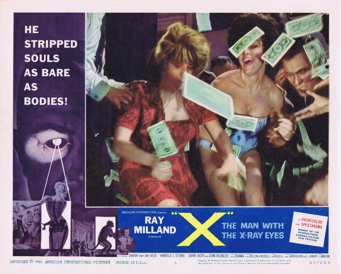 THE MAN WITH X RAY EYES Lobby Card 3 Ray Milland Roger Corman