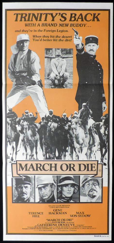 MARCH OR DIE Original Daybill Movie poster Terence Hill