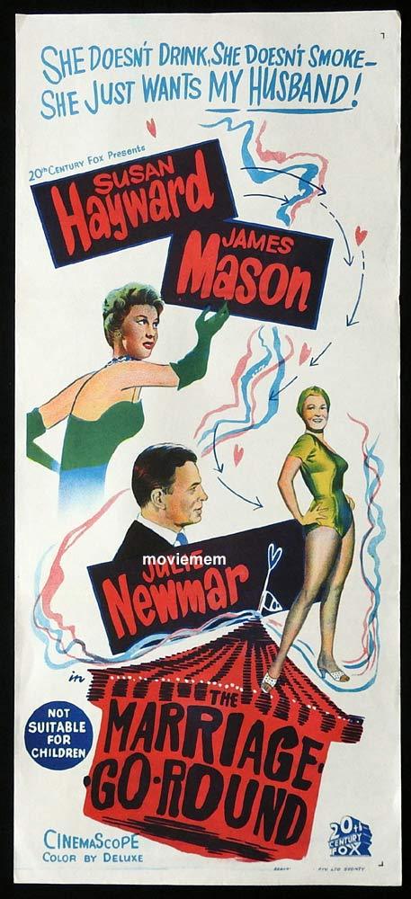 THE MARRIAGE GO ROUND Original Daybill Movie Poster Susan Hayward James Mason