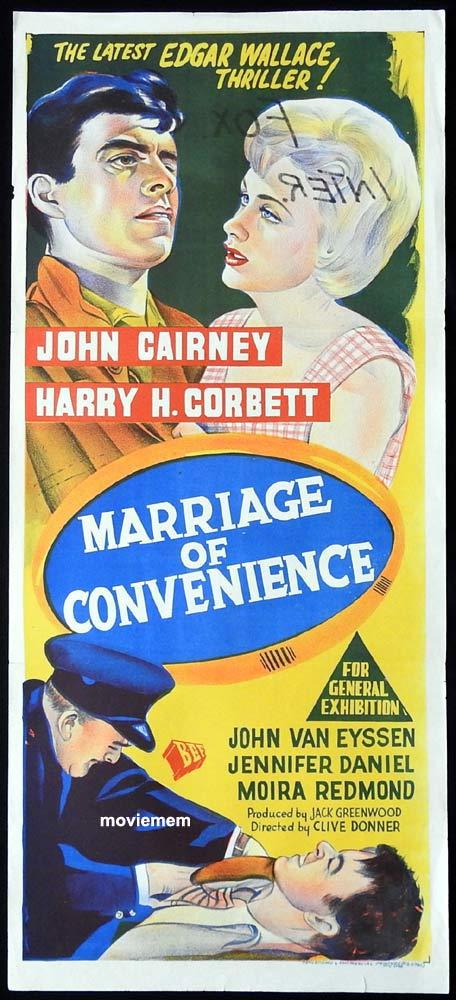 MARRIAGE OF CONVENIENCE Original Daybill Movie Poster Edgar Wallace Harry H. Corbett
