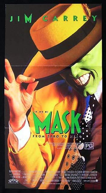 THE MASK Original Daybill Movie poster Jim Carrey Peter Riegert