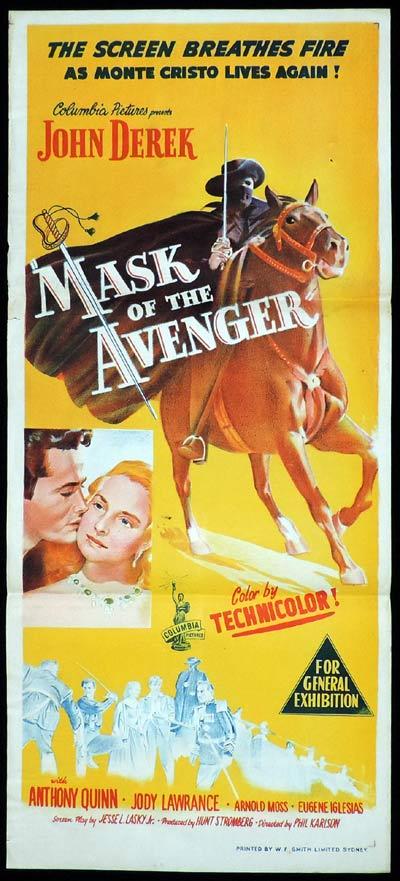 MASK OF THE AVENGER Daybill Movie poster Anthony Quinn