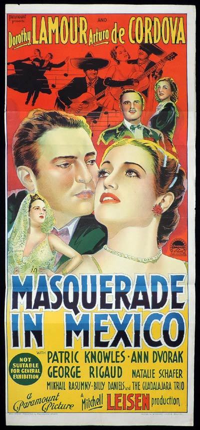 MASQUERADE IN MEXICO Daybill Movie poster RICHARDSON STUDIO Dorothy Lamour