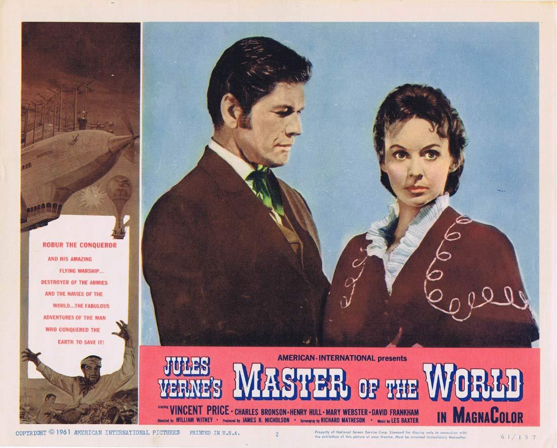 JULES VERNE’S MASTER OF THE WORLD Lobby Card 2 Vincent Price Charles Bronson