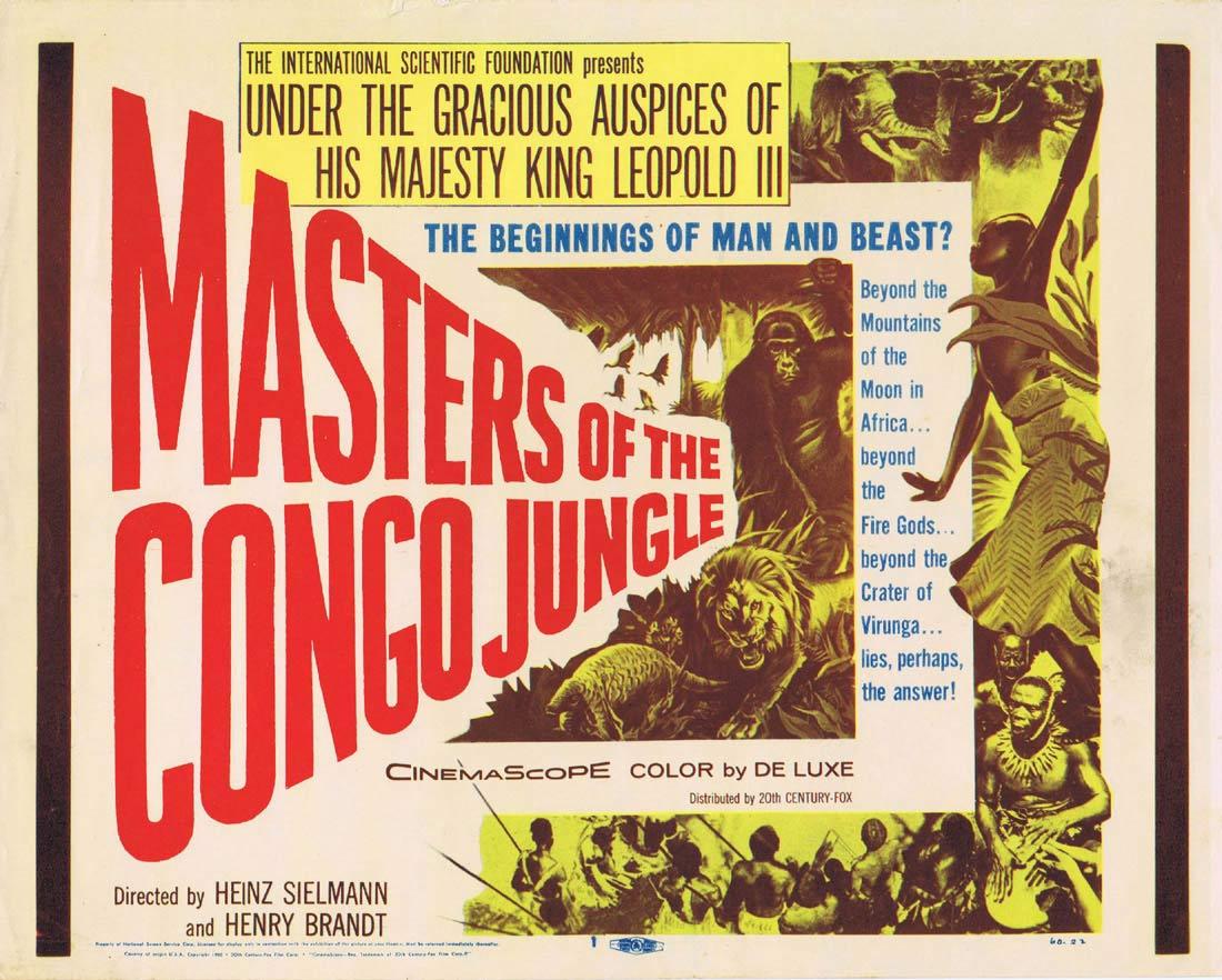 MASTERS OF THE CONGO JUNGLE 1960 Title Lobby card