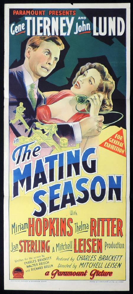 THE MATING SEASON Original Daybill Movie Poster GENE TIERNEY John Lund Richardson Studio