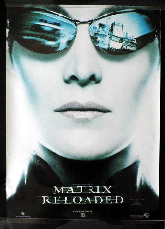 MATRIX RELOADED Advance Australian One sheet Movie Poster Carrie Anne Moss as Trintity