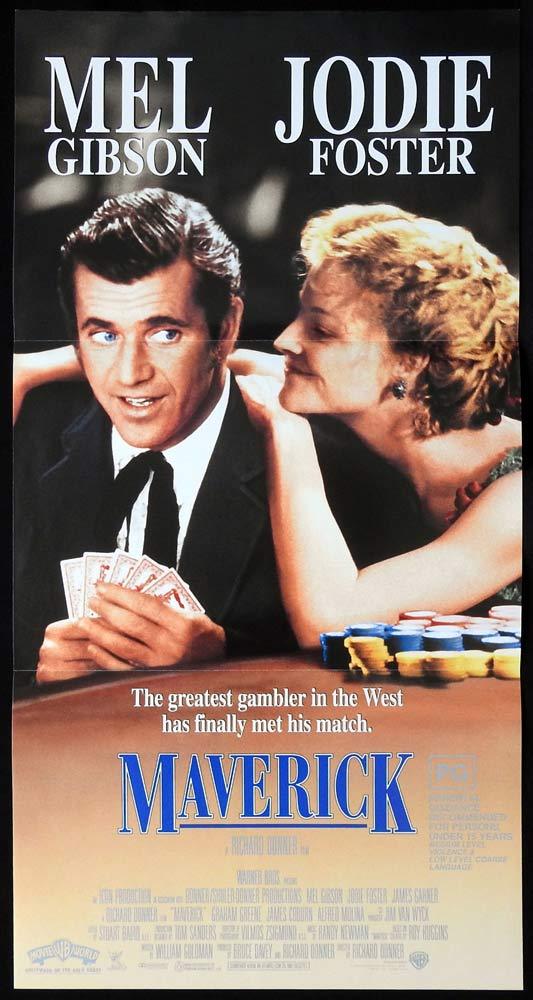 MAVERICK Australian daybill Movie poster Mel Gibson Jodie Foster