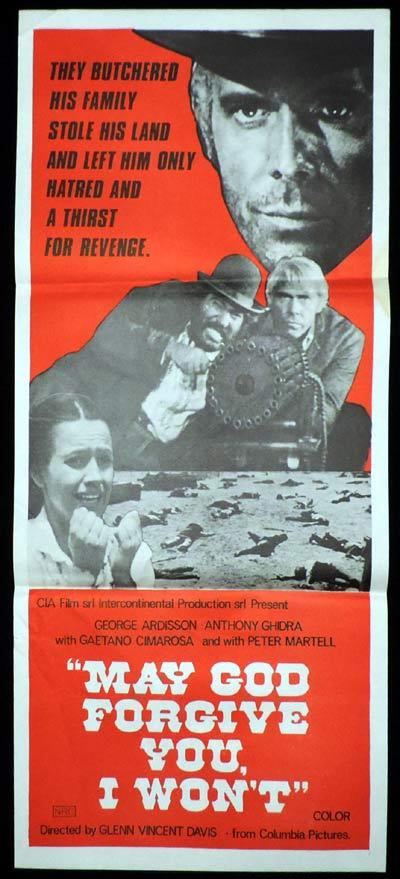 MAY GOD FORGIVE YOU BUT I WON’T Daybill Movie Poster Spaghetti Western