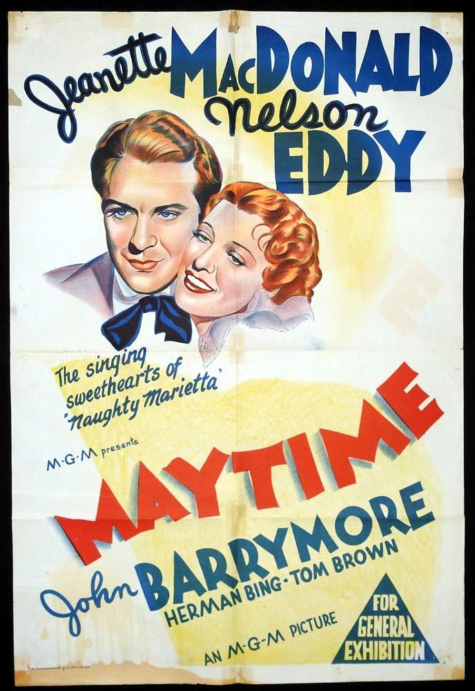 MAYTIME Original One sheet Movie Poster Nelson Eddy Jeanette MacDonald