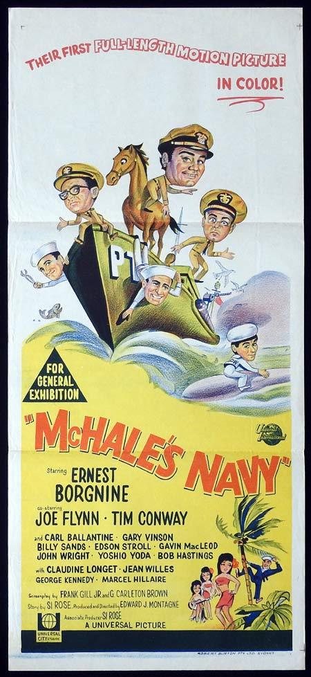 MCHALES NAVY Original daybill Movie Poster Ernest Borgnine Tim Conway