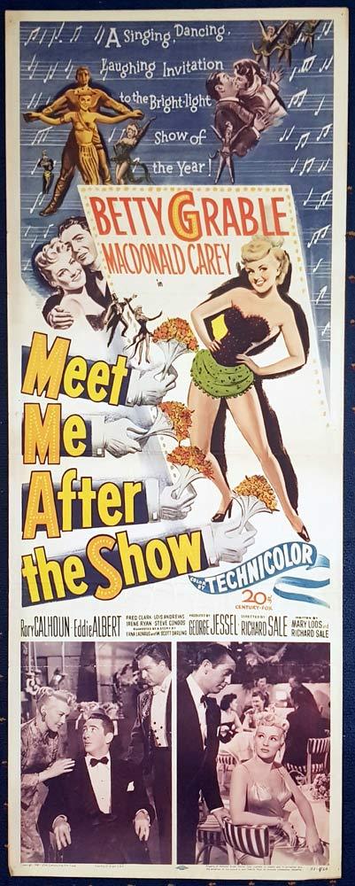 MEET ME AFTER THE SHOW Movie Poster Betty Grable US Insert