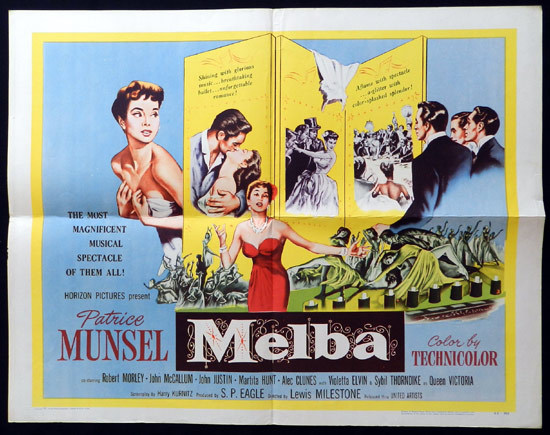 MELBA 1953 US Half Sheet Dame Nellie Melba Movie Poster B