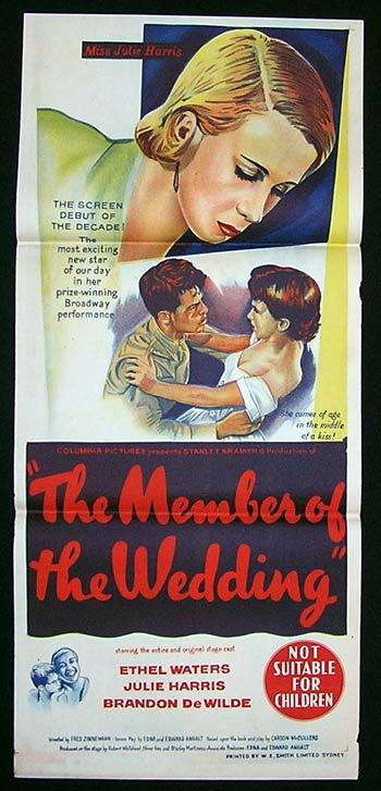 THE MEMBER OF THE WEDDING Movie Poster 1952 Julie Harris Australian Daybill
