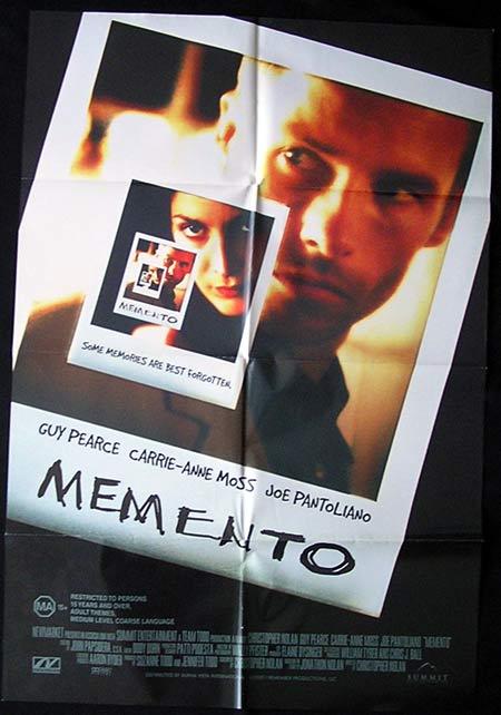 MEMENTO Original Movie Poster 2000 Guy Pearce Australian one sheet
