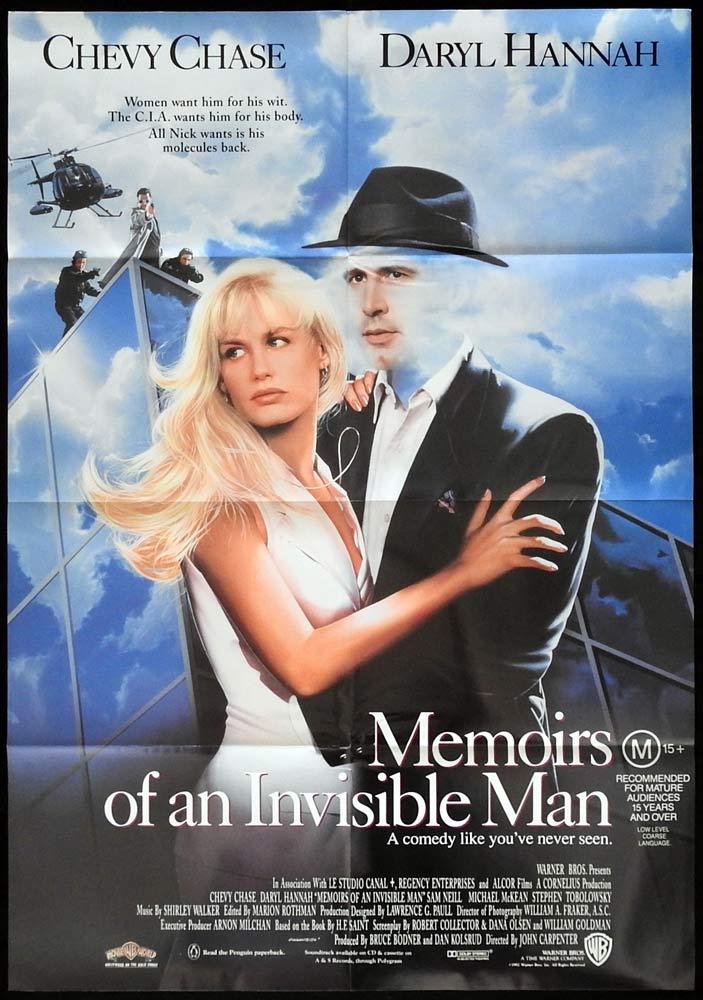 MEMOIRS OF AN INVISIBLE MAN One sheet Daybill Movie poster Chevy Chase Daryl Hannah