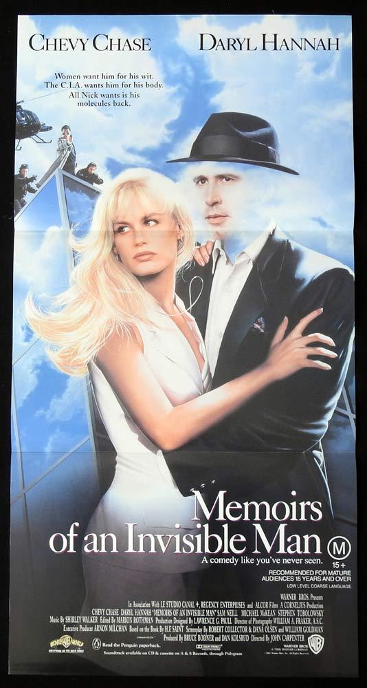 MEMOIRS OF AN INVISIBLE MAN Original Daybill Movie poster Chevy Chase Daryl Hannah