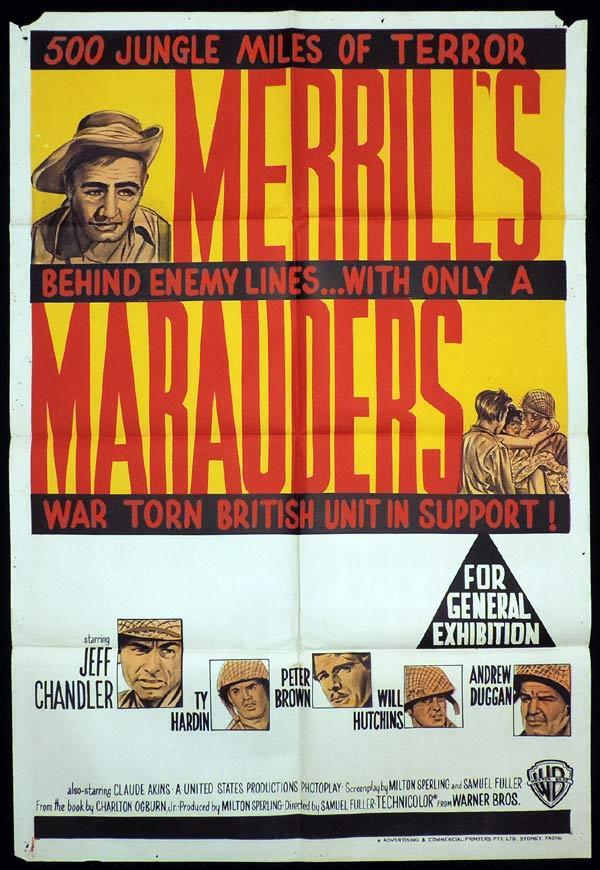 MERRILL’S MARAUDERS One Sheet Movie Poster Jeff Chandler