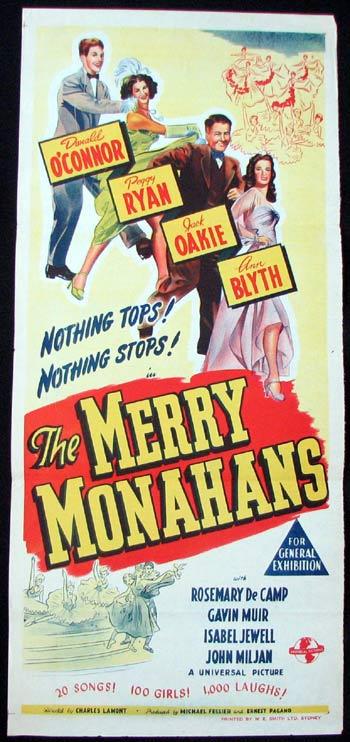 THE MERRY MONAHANS Movie poster Donald O’Connor Peggy Ryan Jack Oakie