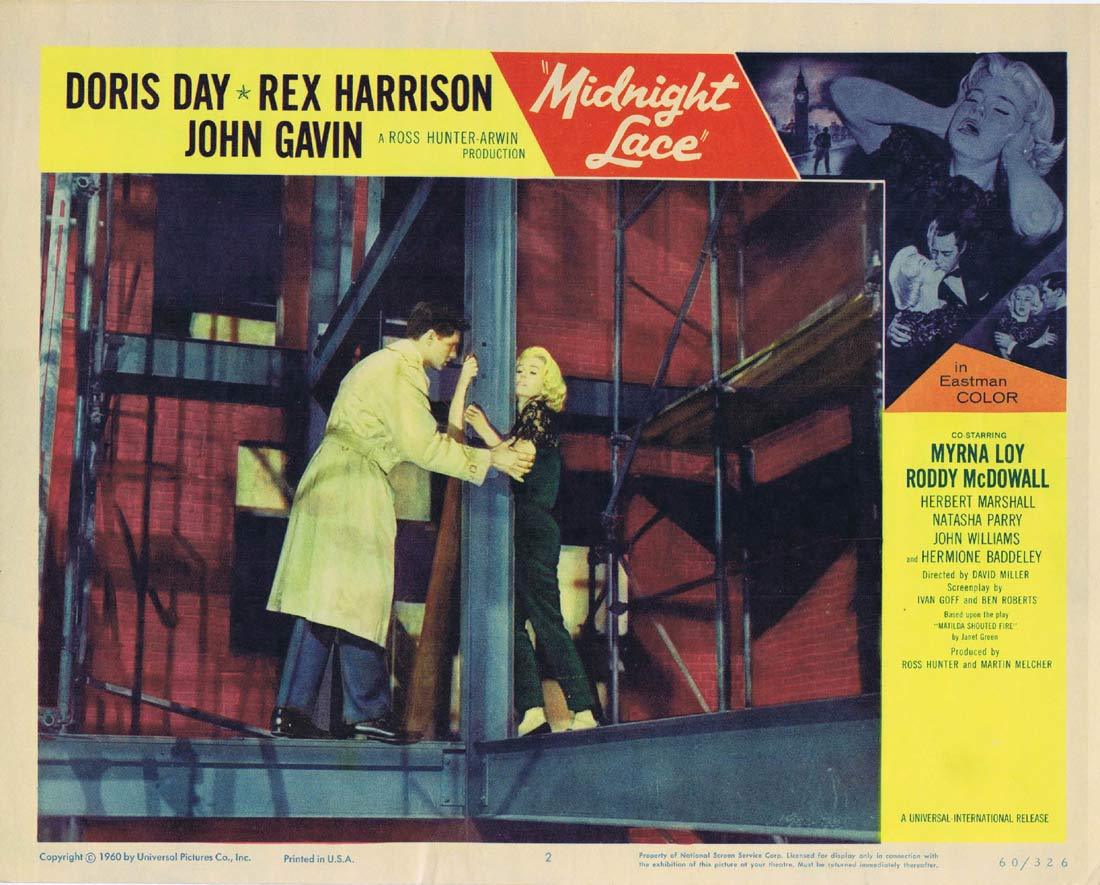 MIDNIGHT LACE Original Lobby Card 2 Doris Day Rex Harrison