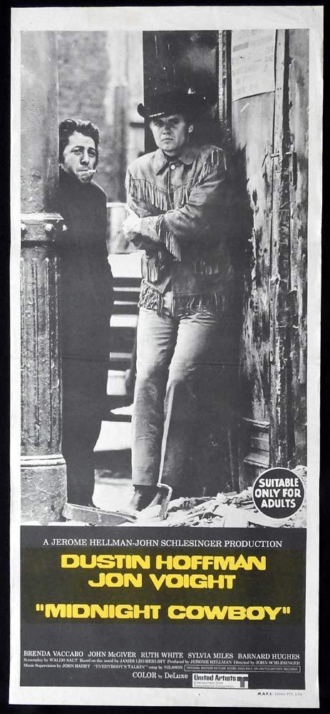 MIDNIGHT COWBOY Original Daybill Movie poster Jon Voight Dustin Hoffman