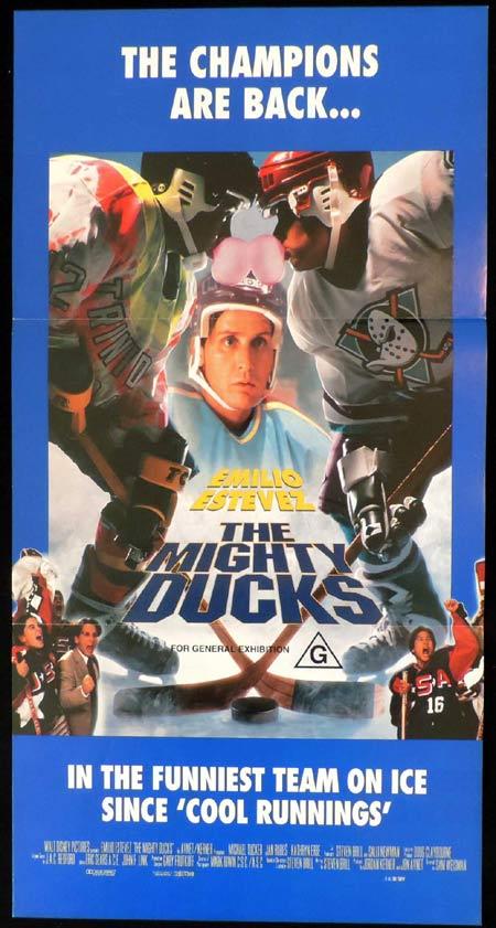 THE MIGHTY DUCKS Original Daybill Movie Poster Emilio Estevez