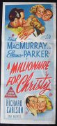 A MILLIONAIRE FOR CHRISTY Daybill Movie poster Fred MacMurray