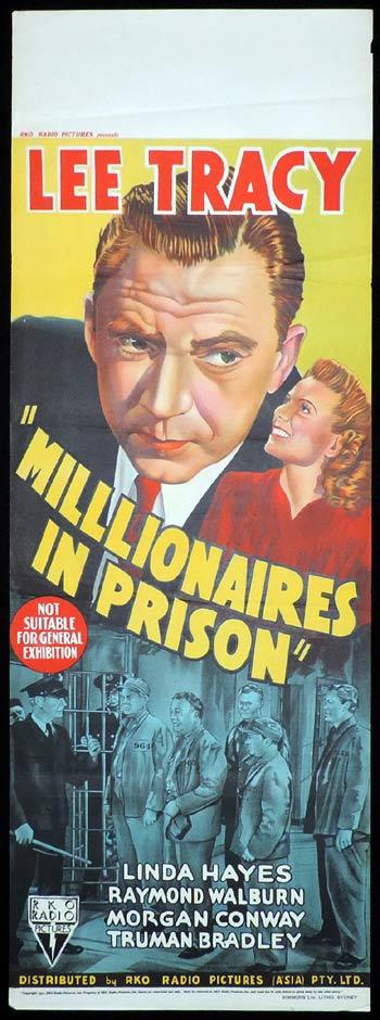 MILLIONAIRES IN PRISON Long Daybill Movie poster Film Noir