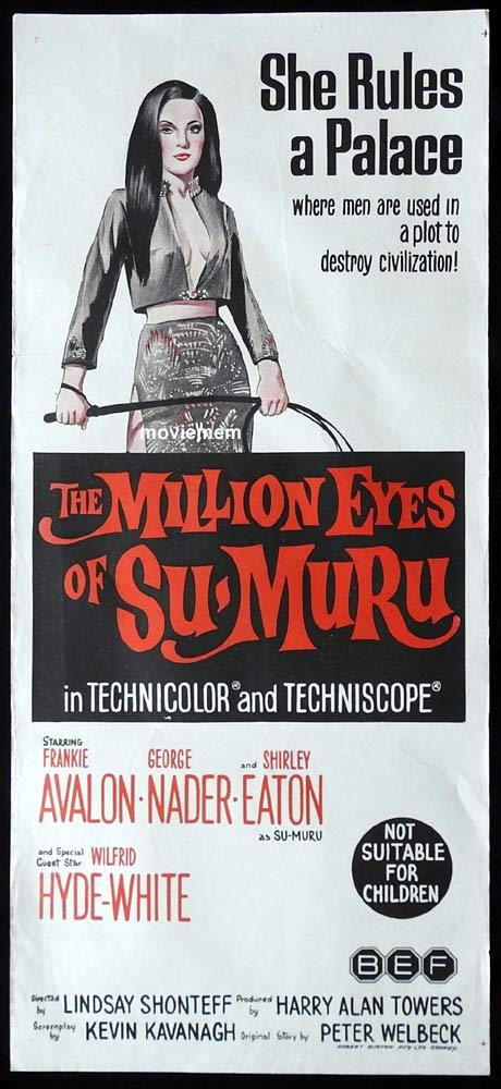THE MILLION EYES OF SUMURU Original Daybill Movie Poster Frankie Avalon George Nader Shirley Eaton