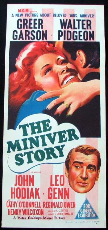 THE MINIVER STORY Daybill Movie poster Greer Garson Walter Pidgeon