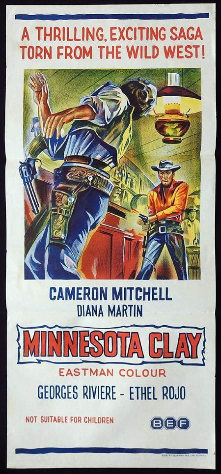 MINNESOTA CLAY Original Daybill Movie poster Cameron Mitchell Georges Rivière