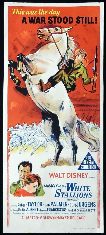 MIRACLE OF THE WHITE STALLIONS Original Daybill Movie Poster Robert Taylor Disney