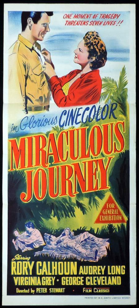 MIRACULOUS JOURNEY Original Daybill Movie Poster Rory Calhoun Plane Crash