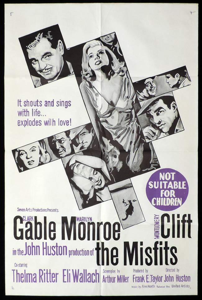 THE MISFITS Australian ONE SHEET Movie poster Marilyn Monroe James Dean