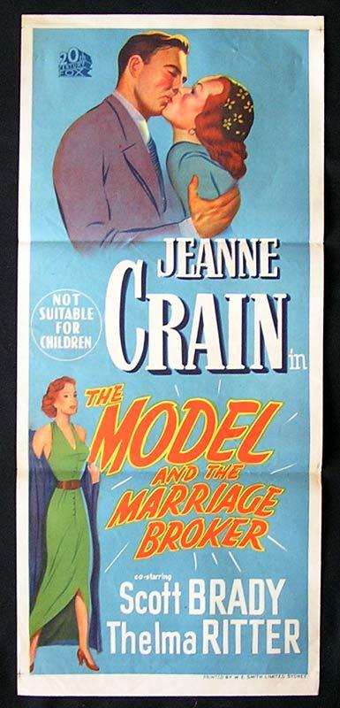 THE MODEL AND THE MARRIAGE BROKER Daybill Movie Poster Jeanne Crain