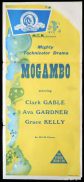 MOGAMBO Original MGM Stock Daybill Movie Poster Clark Gable