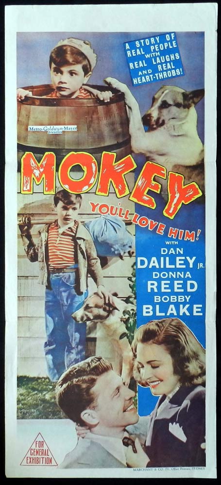 MOKEY Original Daybill Movie Poster Dan Dailey Donna Reed