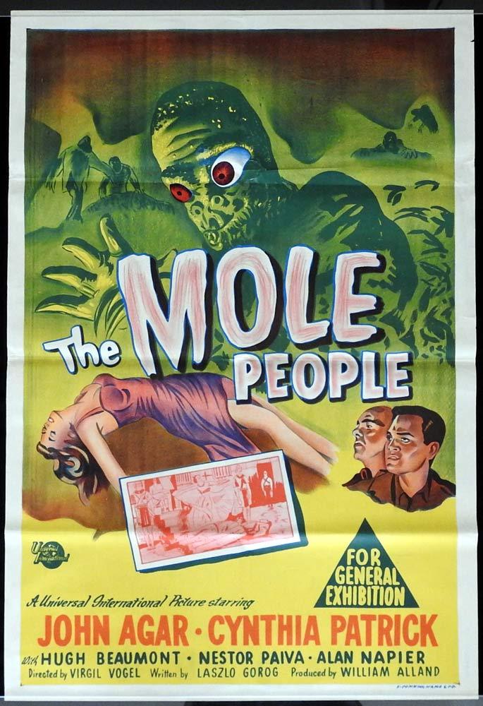 THE MOLE PEOPLE Original One sheet Movie Poster Sci Fi classic