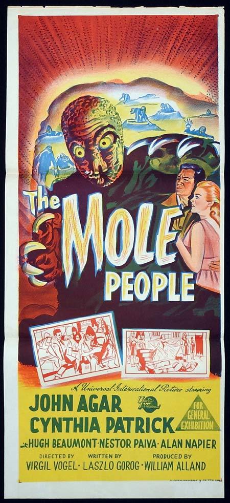 THE MOLE PEOPLE Original Daybill Movie Poster John Agar Sci Fi