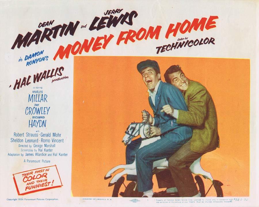 MONEY FROM HOME Lobby Card 1 Dean Martin Jerry Lewis