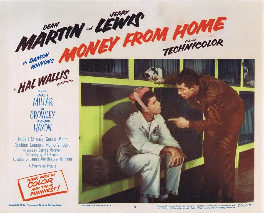 MONEY FROM HOME Lobby Card 4 Dean Martin Jerry Lewis